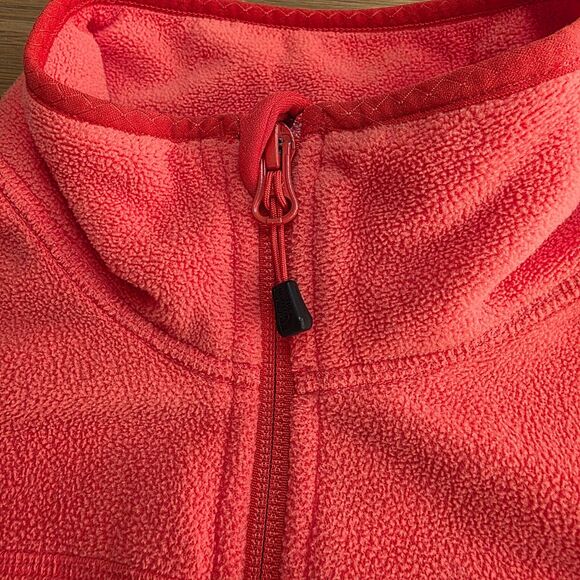 North Face Fleece Jacket Full Zip Bright Coral Orange Womens Size L Polartec - Picture 9 of 12